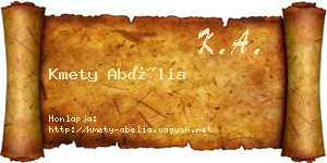 Kmety Abélia névjegykártya